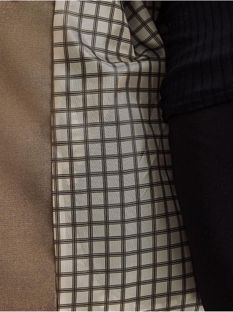 Gabardina midi de mezcla de algodón con cierre de botones lucci Marrón chocolate - Kiabi