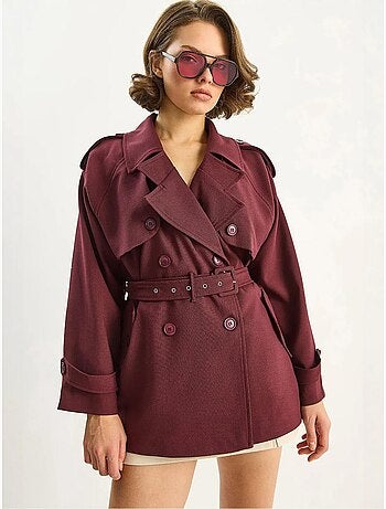 Gabardina midi de mezcla de algodón con cierre de botones lucci
