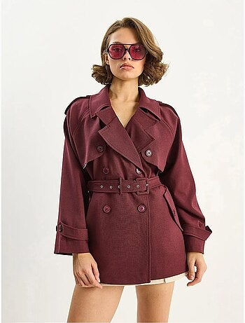 Gabardina midi de mezcla de algodón con cierre de botones lucci