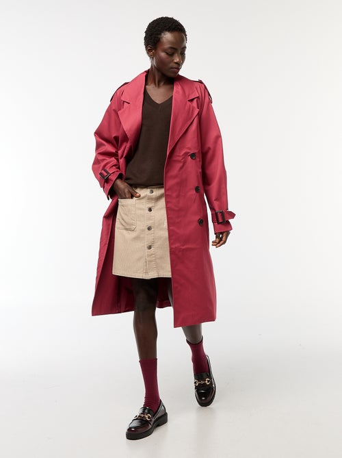 Gabardina midi ligera - Kiabi