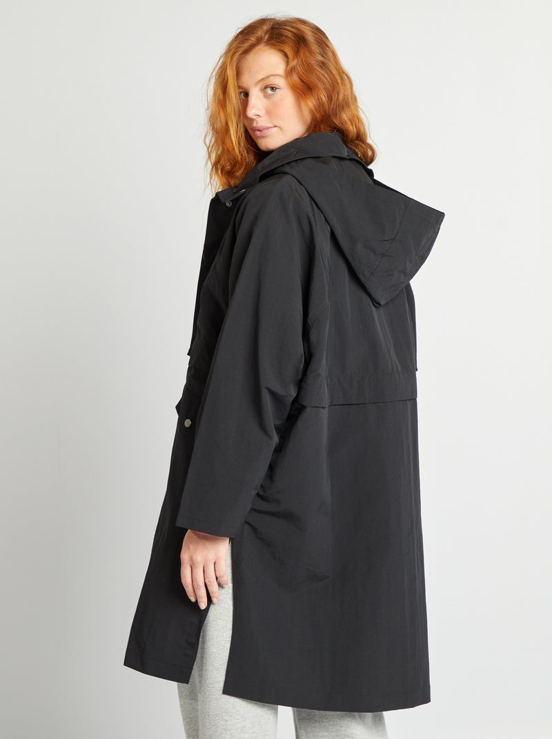 Gabardina oversize 2 en 1 negro - Kiabi