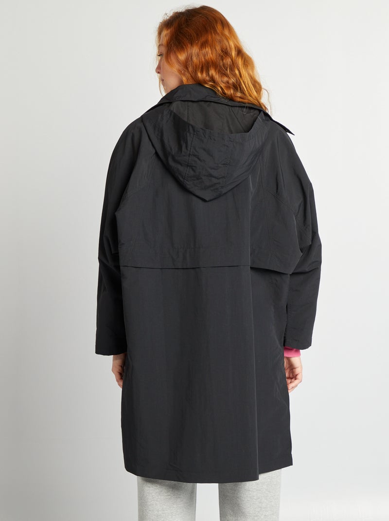 Gabardina oversize 2 en 1 negro - Kiabi