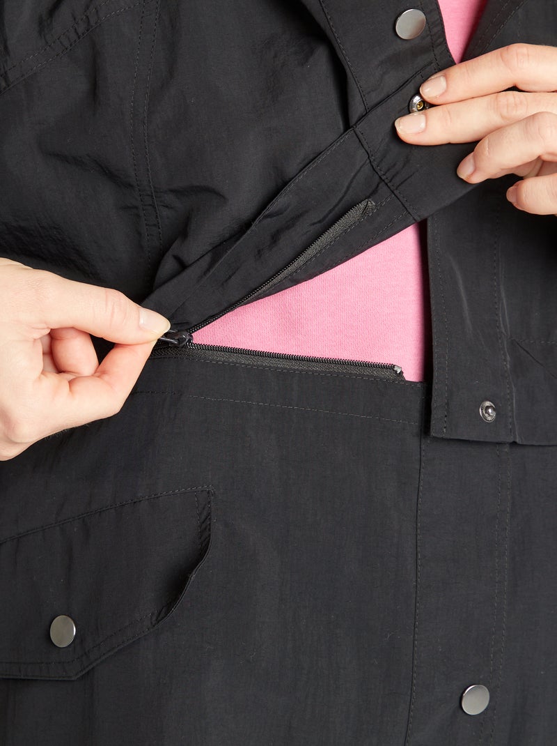 Gabardina oversize 2 en 1 negro - Kiabi