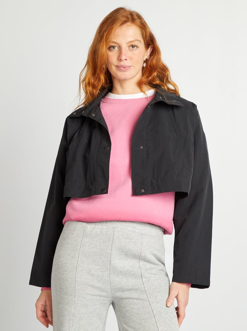 Gabardina oversize 2 en 1 negro - Kiabi