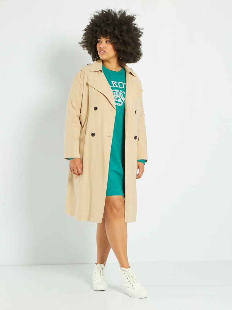 Gabardina vaporosa de punto BEIGE - Kiabi