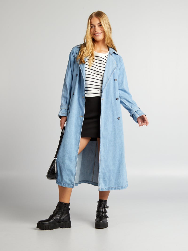 Gabardina vaquera larga AZUL - Kiabi