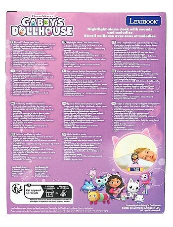 Gabby's Dollhouse Luz nocturna Reloj despertador con sonidos