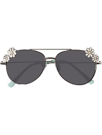 Gafas de sol Piloto Metálico con margaritas niña Isotoner