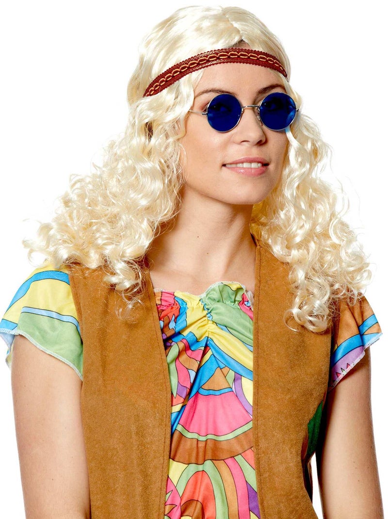 Gafas redondas disfraz de hippie azul - Kiabi