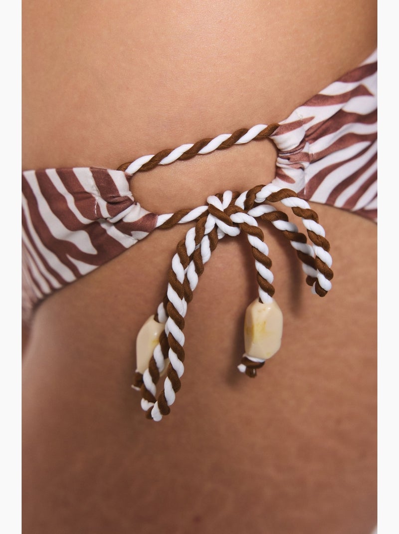 Gale braguita de bikini con estampado de cebra y corte en v penti Marrón avellana - Kiabi