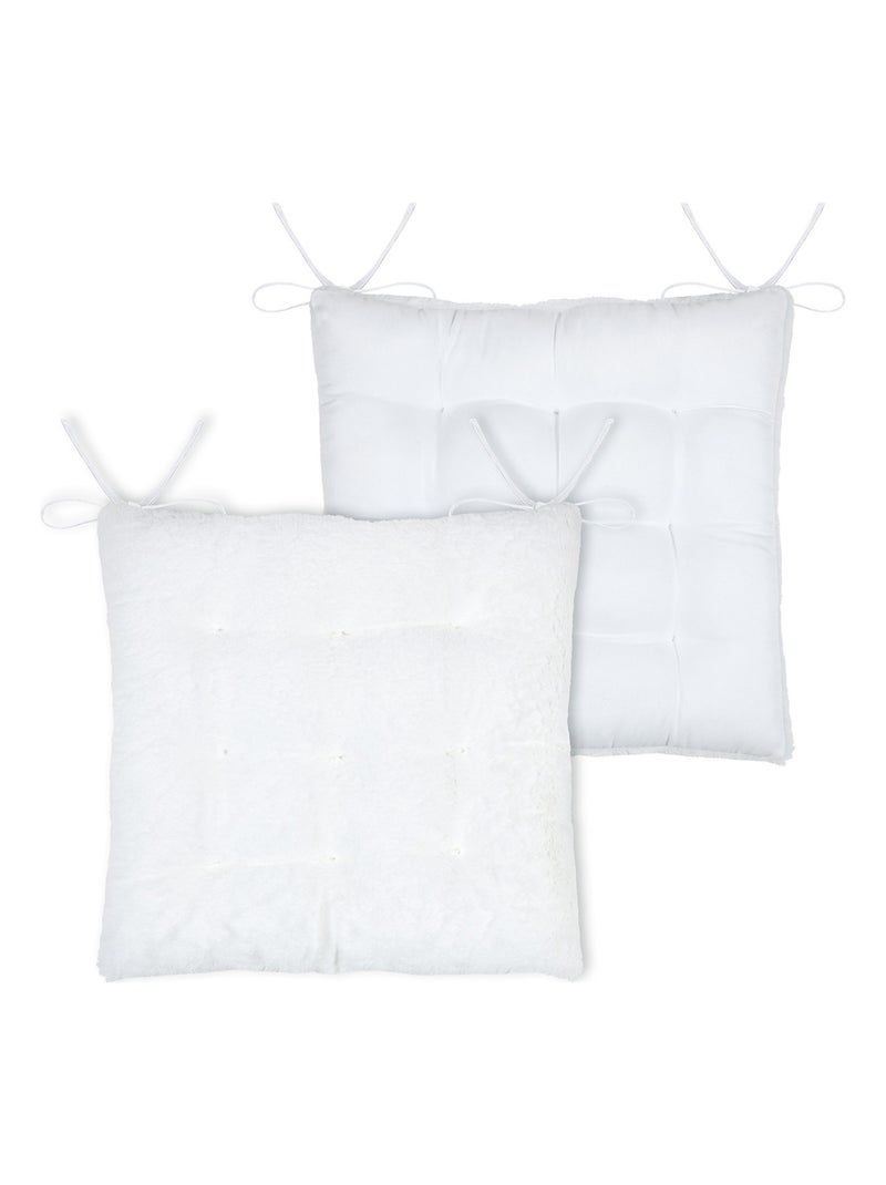 Galette de silla de peluche Blanco - Kiabi