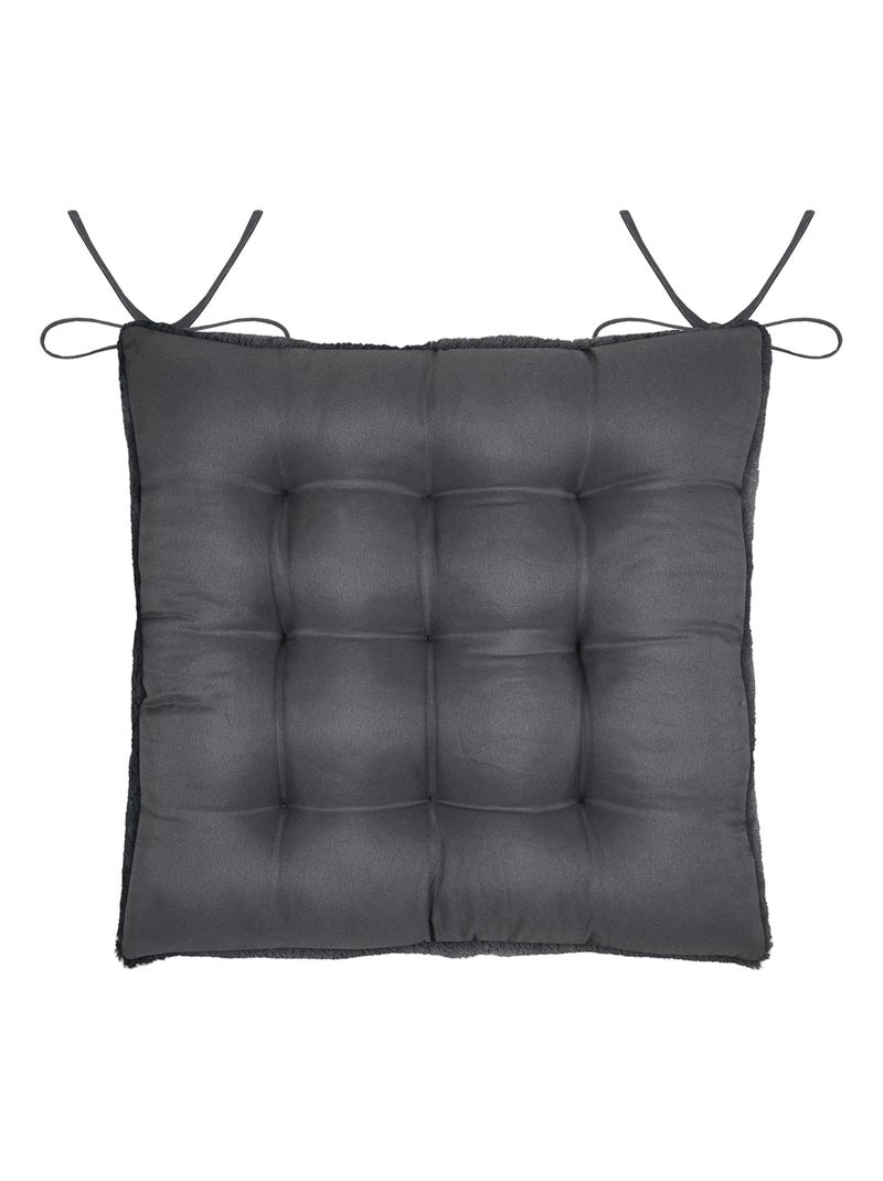 Galette de silla de peluche Negro - Kiabi