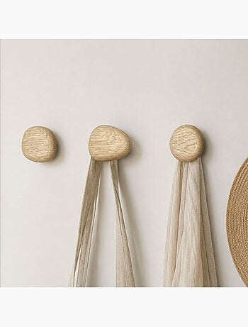 Ganchos de pared de madera, forma orgánica