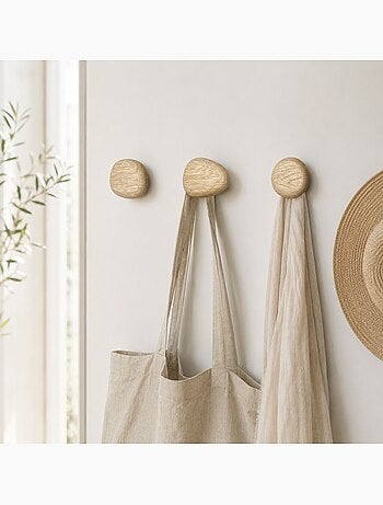 Ganchos de pared de madera, forma orgánica