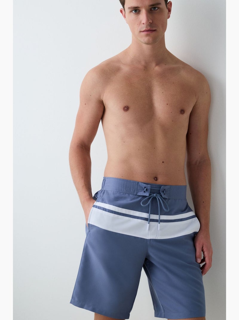 Gentleman bañador largo a rayas penti Azul Blanco - Kiabi