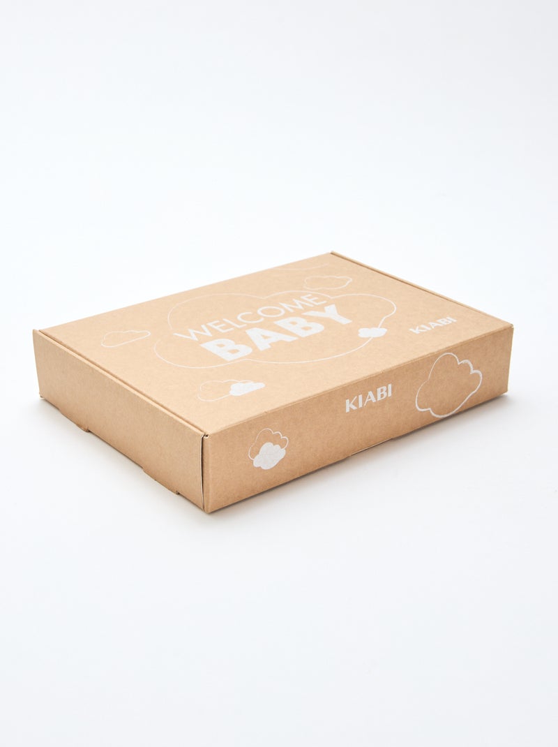 GIFTBOX Pelele + calcetines + muselina + babero Blanco - Kiabi