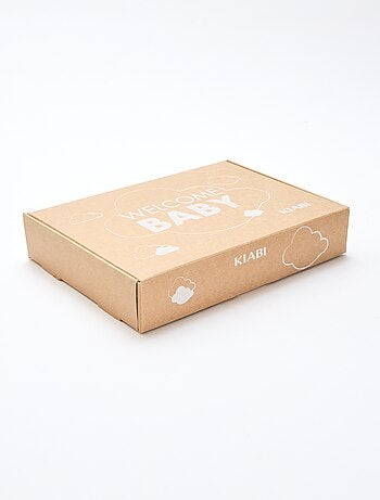 GIFTBOX peto largo de punto + body + muselina doble gasa + calcetines