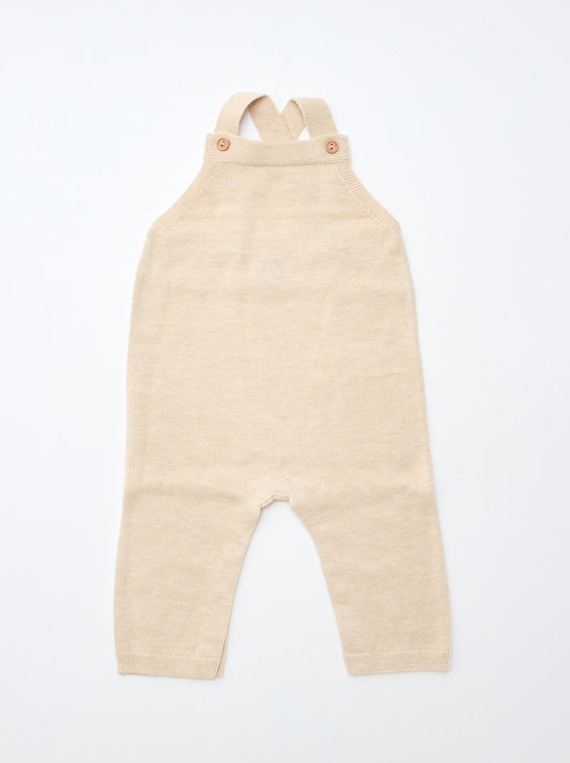 GIFTBOX peto largo de punto + body + muselina doble gasa + calcetines Blanco - Kiabi