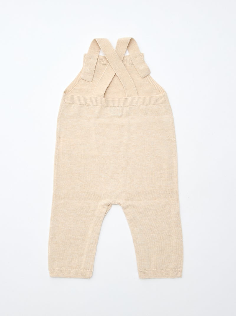 GIFTBOX peto largo de punto + body + muselina doble gasa + calcetines Blanco - Kiabi