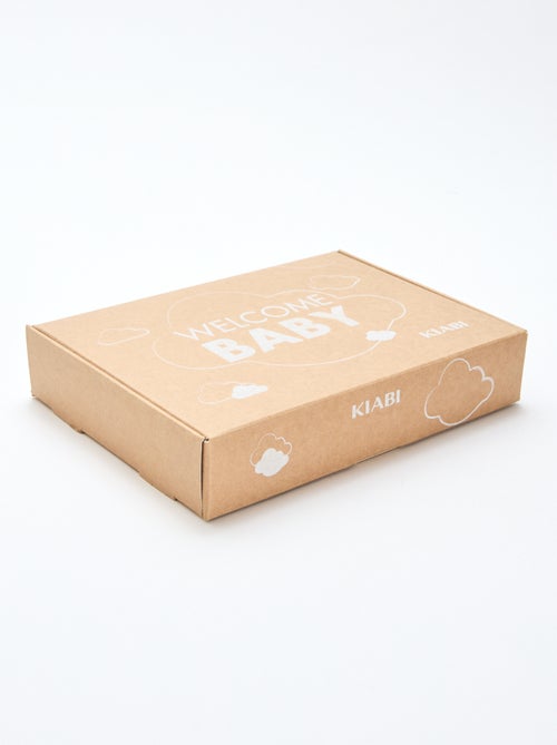 GIFTBOX peto largo de punto + body + muselina doble gasa + calcetines - Kiabi