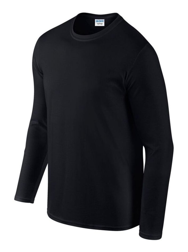 Gildan - Camiseta de Suave al Tacto de Manga Larga para Adultos Unisex Negro - Kiabi
