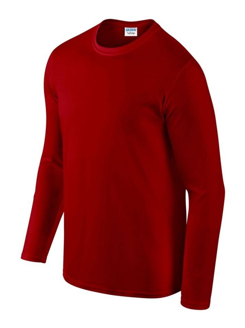 Gildan - Camiseta de Suave al Tacto de Manga Larga para Adultos Unisex Rojo - Kiabi