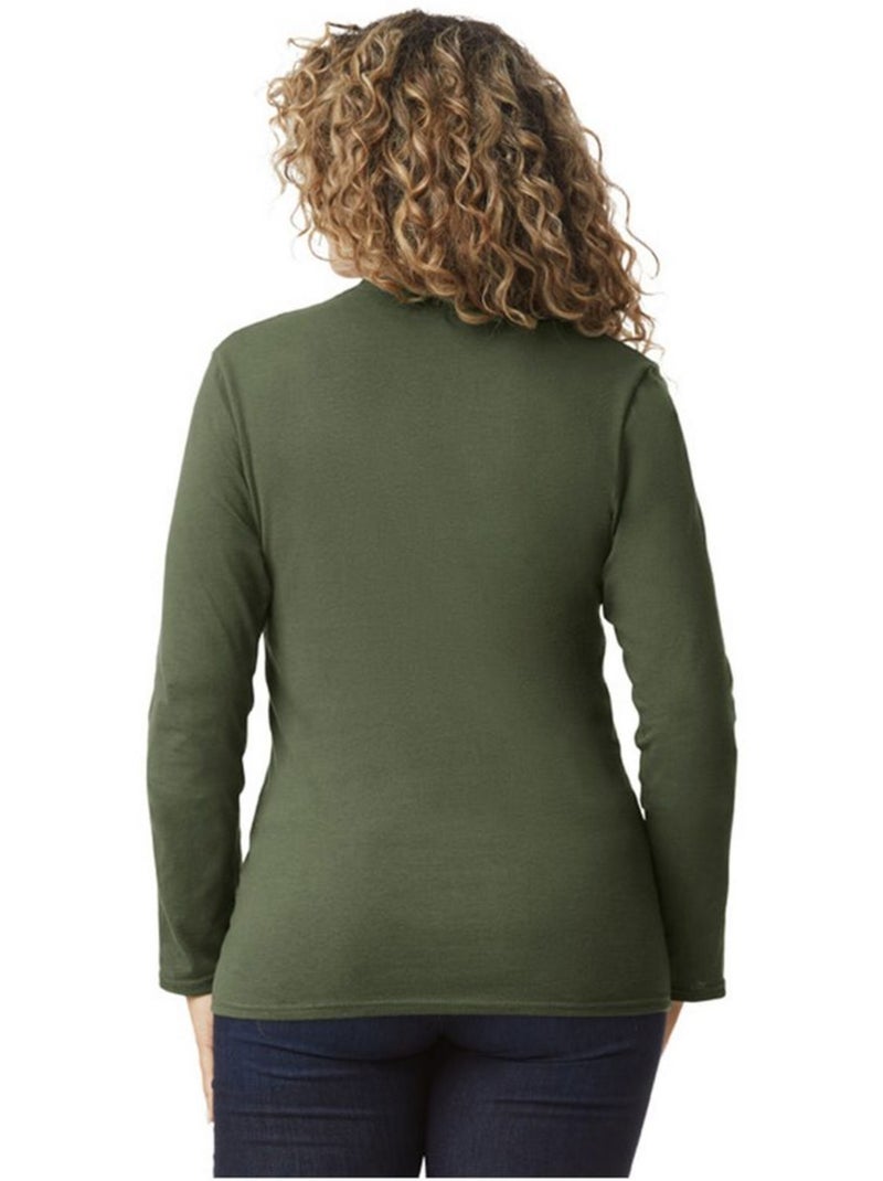 Gildan - Camiseta de Suave al Tacto de Manga Larga para Adultos Unisex Verde caqui - Kiabi