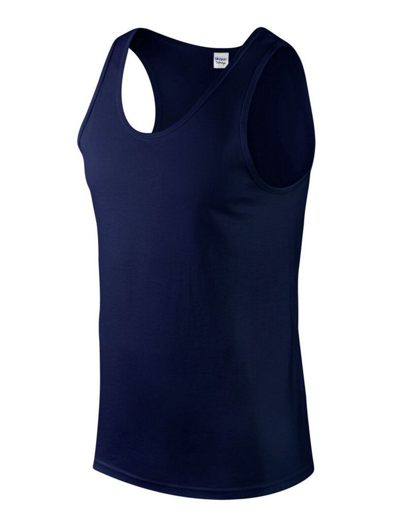 Gildan - Camiseta Sin Mangas Softstyle para Hombre Azul marino - Kiabi
