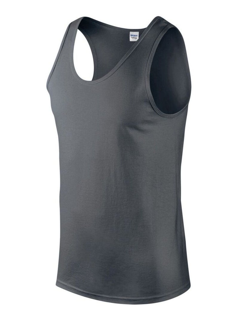 Gildan - Camiseta Sin Mangas Softstyle para Hombre Gris negro - Kiabi