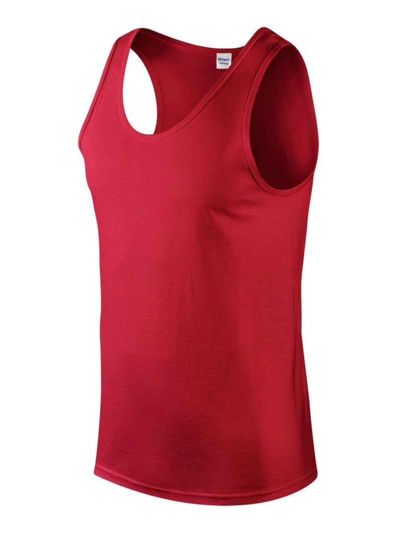 Gildan - Camiseta Sin Mangas Softstyle para Hombre Rojo - Kiabi