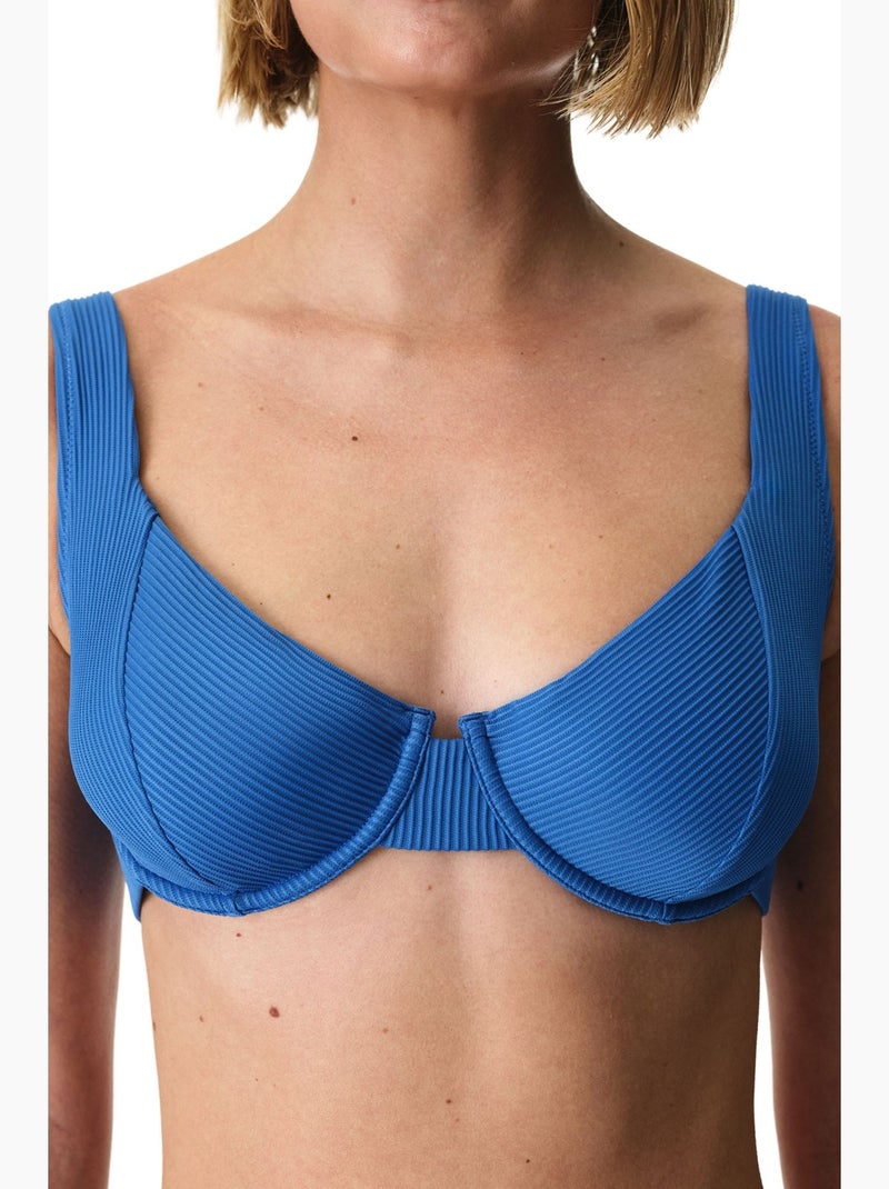 Gillian top de bikini texturizado con aro penti Azul - Kiabi