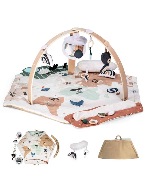 Gimnasio de actividades con arco de madera Bianca World – babyGO - Kiabi Gimnasio de actividades con arco de madera Bianca World – babyGO - Kiabi