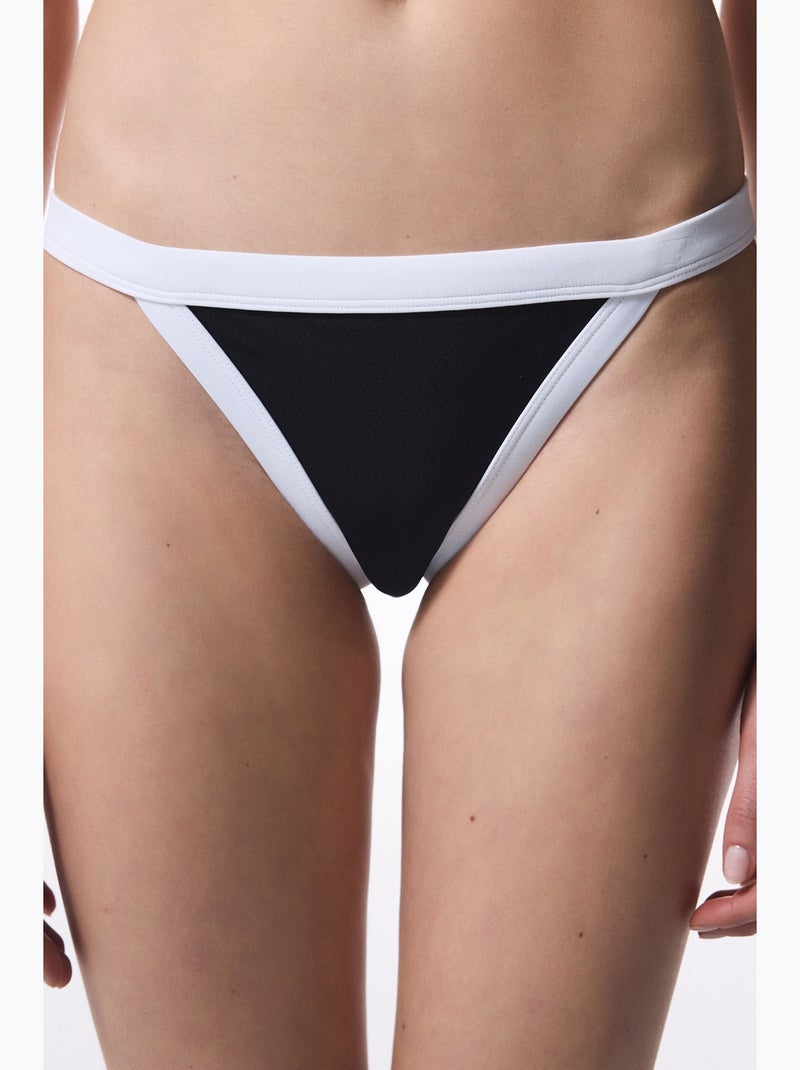 Gina extra super cintura baja braguita de bikini penti Negro Blanco - Kiabi