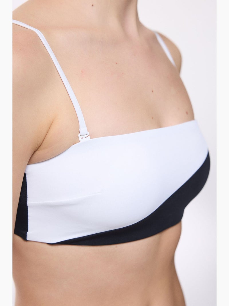 Gina top de bikini bandeau penti Blanco Negro - Kiabi