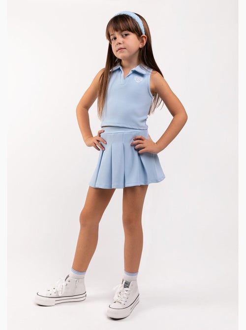 Girl's bluish sleeveless polo t-shirt - Kiabi Girl's bluish sleeveless polo t-shirt - Kiabi