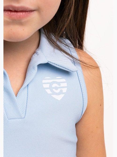 Girl's bluish sleeveless polo t-shirt - Kiabi Girl's bluish sleeveless polo t-shirt - Kiabi