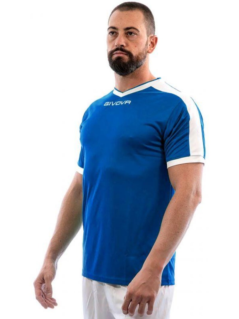 Givova - Camiseta Revolution de Interlock para Hombre Azul Blanco - Kiabi