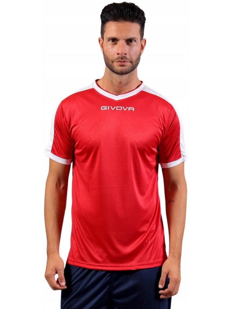 Givova - Camiseta Revolution de Interlock para Hombre Blanco/Rojo - Kiabi