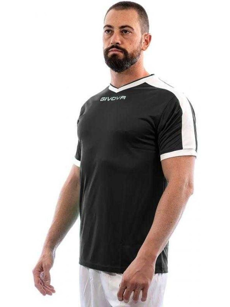 Givova - Camiseta Revolution de Interlock para Hombre Negro Blanco - Kiabi