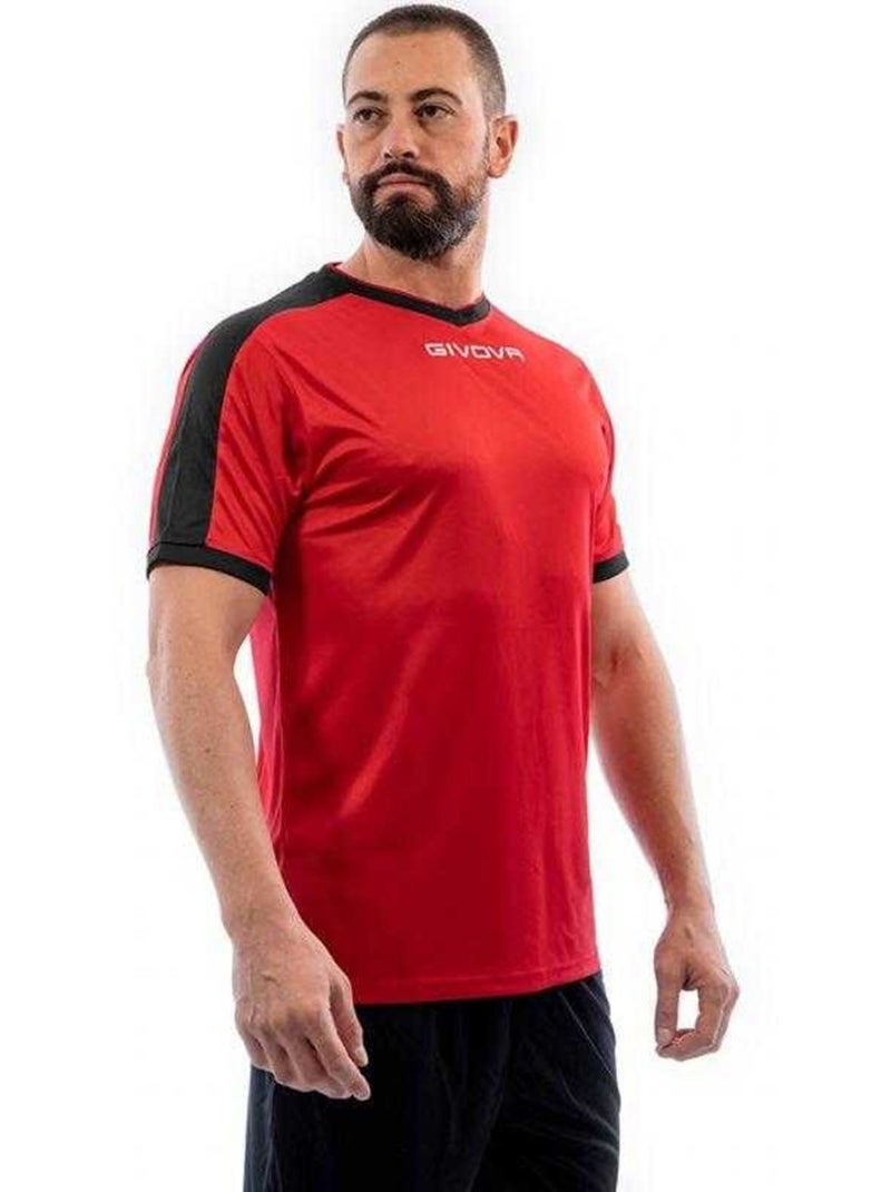 Givova - Camiseta Revolution de Interlock para Hombre Negro Rojo - Kiabi