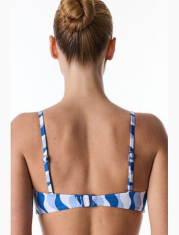 Gloria top de bikini bandeau a rayas penti