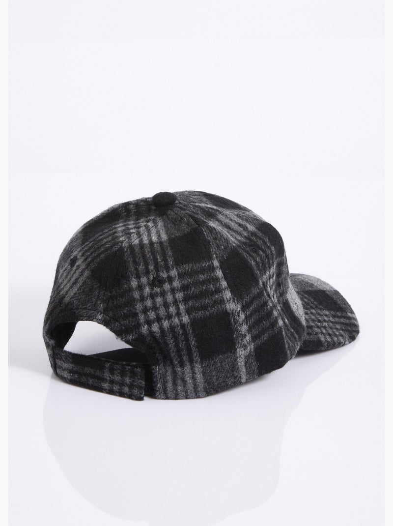 Gorra a cuadros con efecto lana - AFIBEL Negro - Kiabi