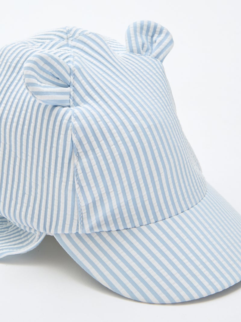 Gorra a rayas con cubrenuca y orejas Azul - Kiabi