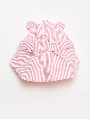 Gorra a rayas con cubrenuca y orejas