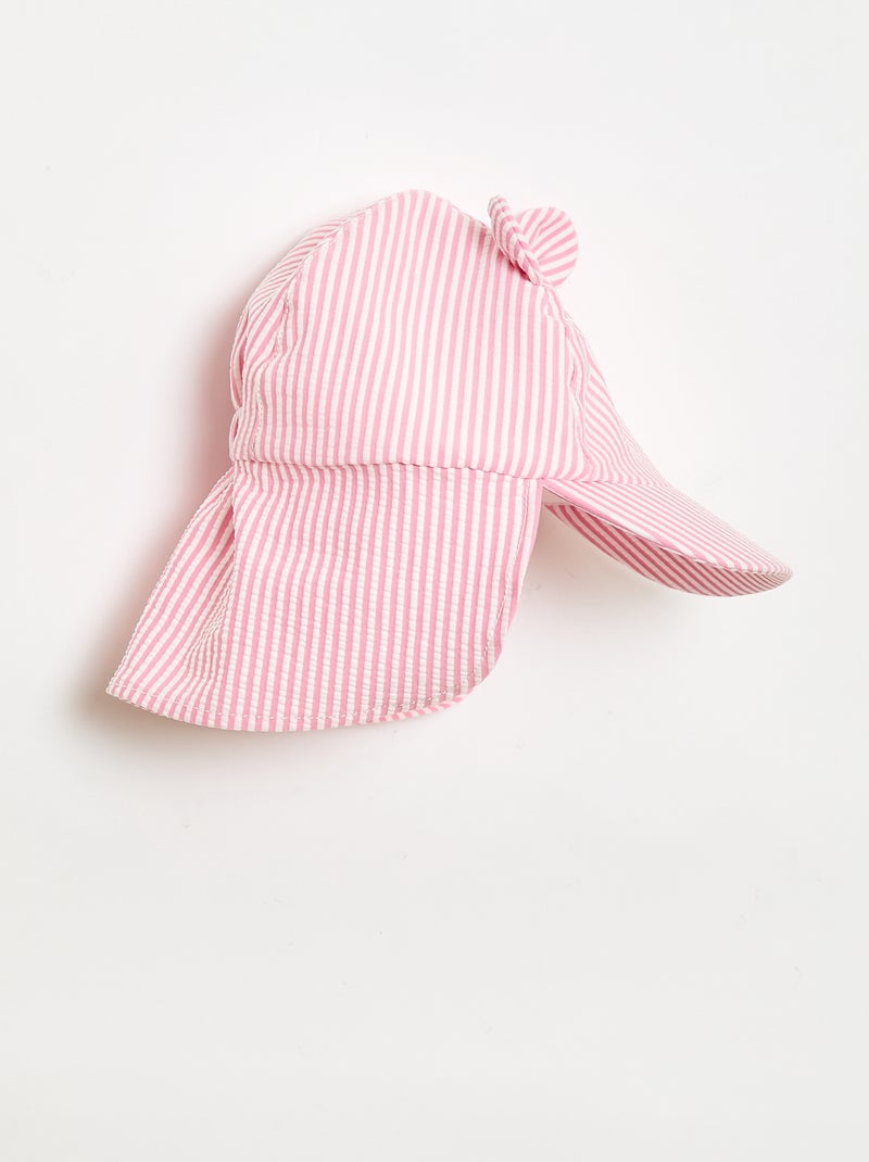 Gorra a rayas con cubrenuca y orejas Rosa - Kiabi