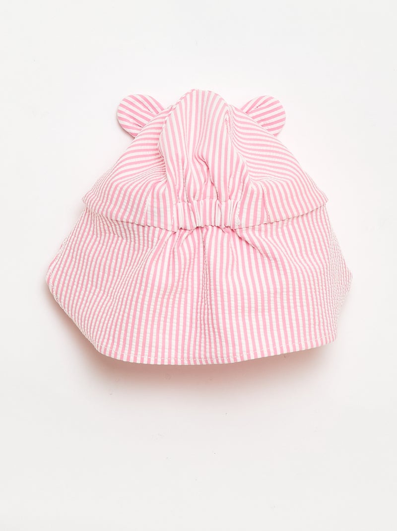 Gorra a rayas con cubrenuca y orejas Rosa - Kiabi
