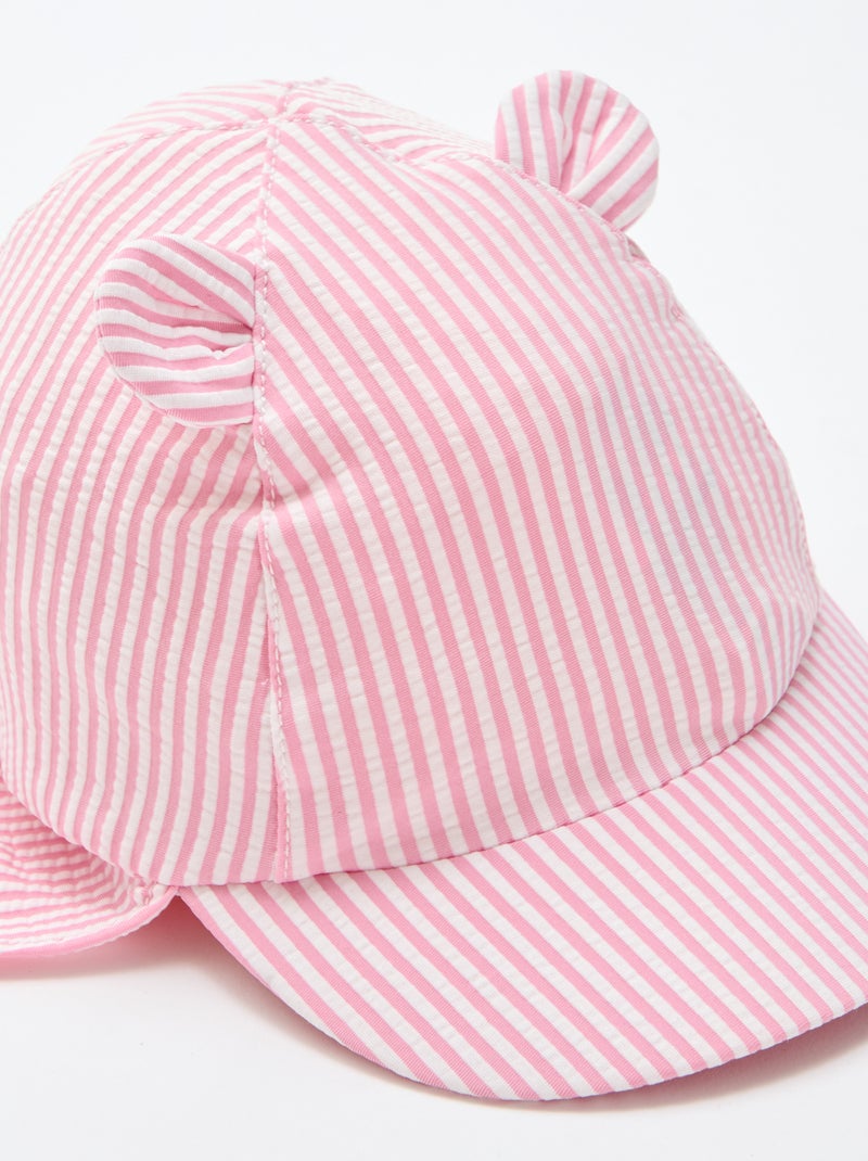 Gorra a rayas con cubrenuca y orejas Rosa - Kiabi