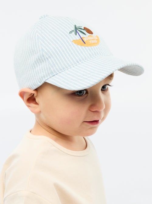 Gorra a rayas con parche bordado - Kiabi
