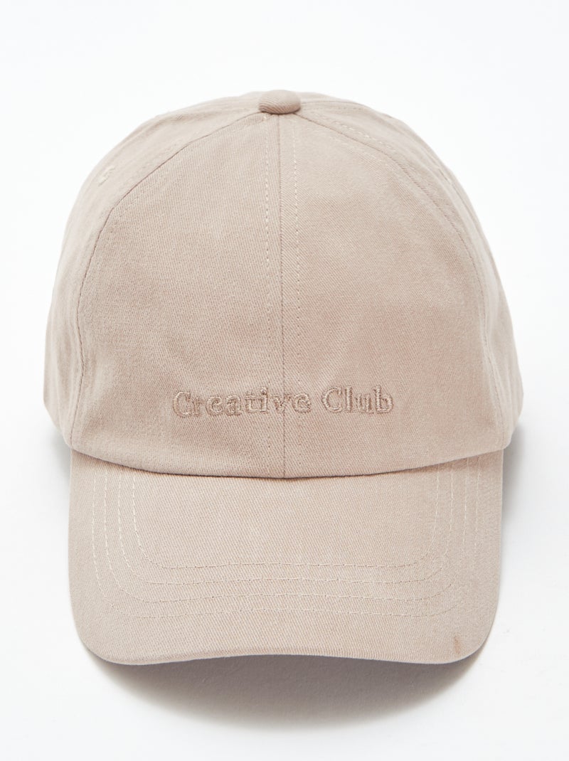 Gorra bordada 'Creative Club' Beige - Kiabi