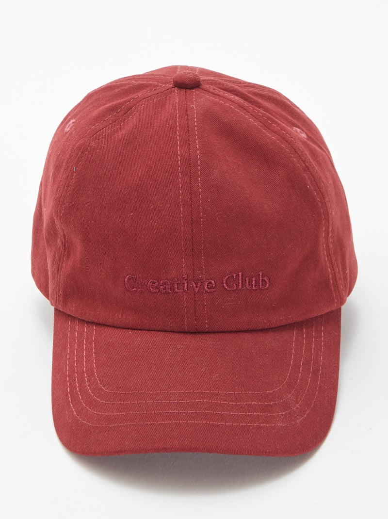 Gorra bordada 'Creative Club' Rojo - Kiabi